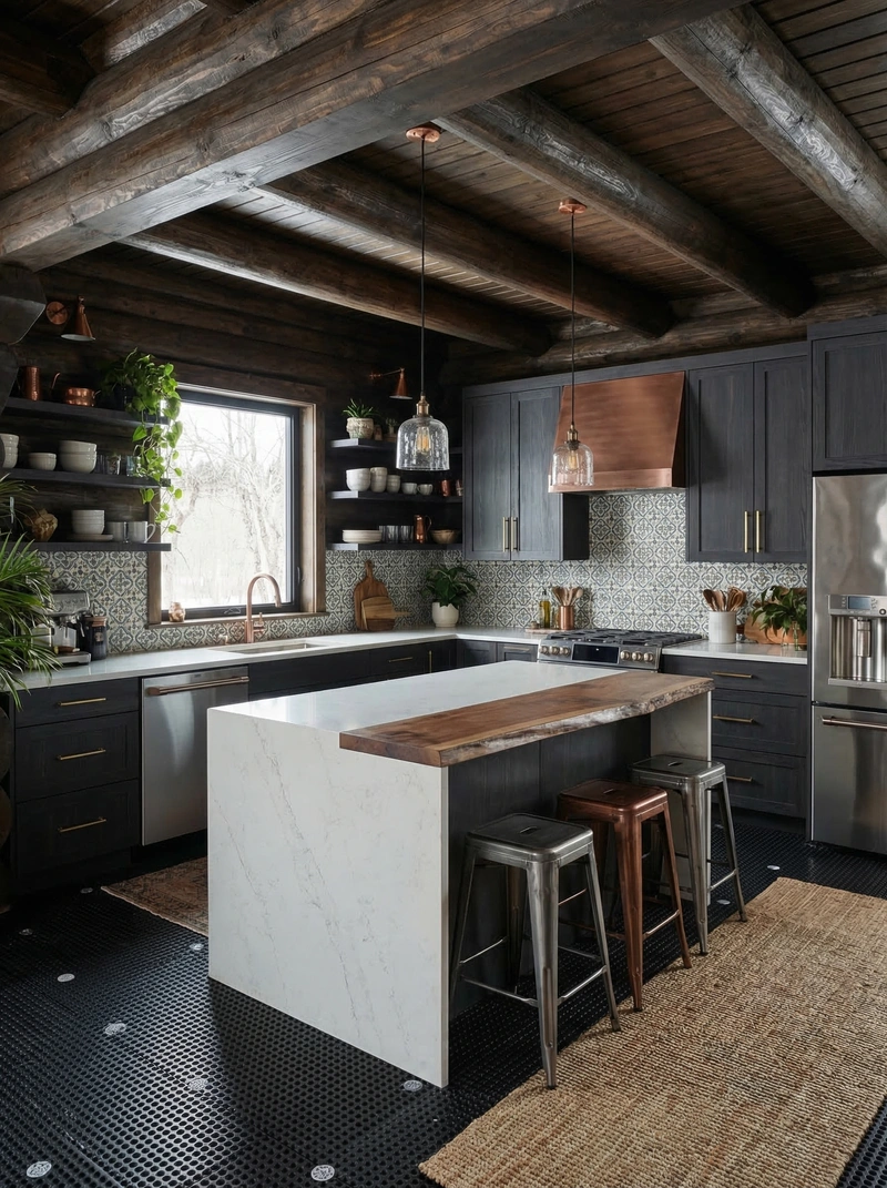 Дизайн кухни в стиле Эклектика — фото интерьера от нейросети RoomGPT