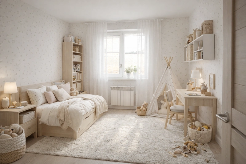 Дизайн интерьера в стиле Хюгге — Детская от нейросети RoomGPT