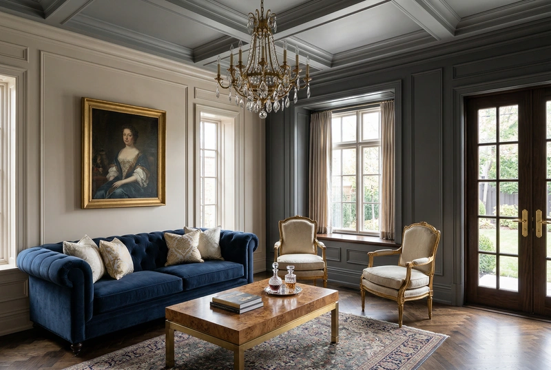 Дизайн интерьера в стиле Классика — Гостиная от нейросети RoomGPT