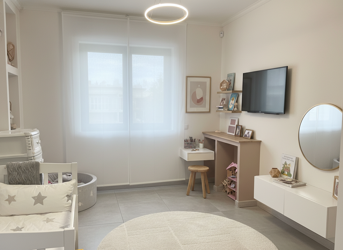 Дизайн детской в стиле Минимализм — фото интерьера от нейросети RoomGPT