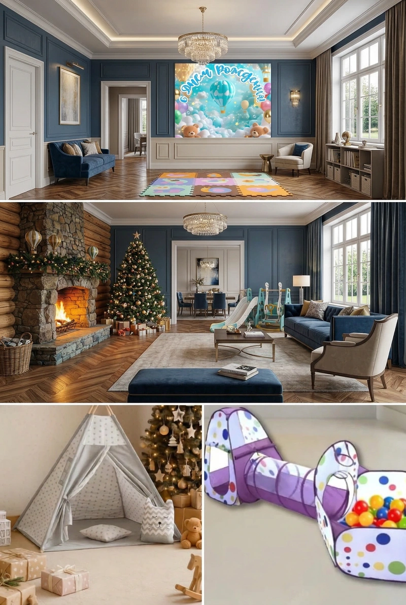 Дизайн интерьера в стиле Классика — Гостиная от нейросети RoomGPT