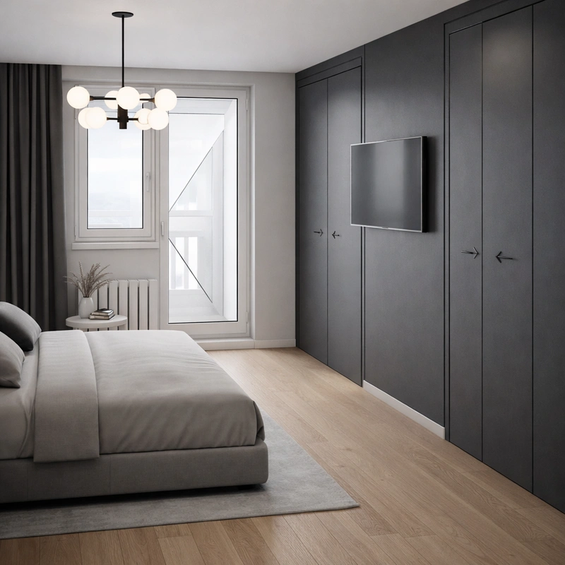 Дизайн спальни в стиле Минимализм — фото интерьера от нейросети RoomGPT