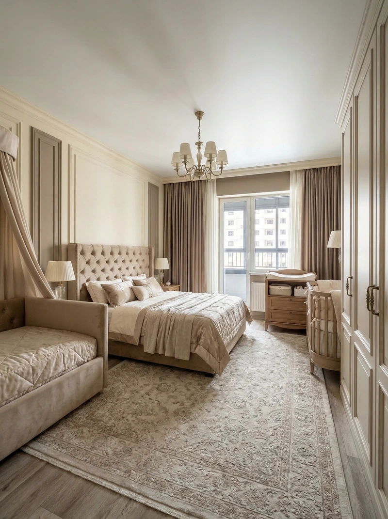 Дизайн интерьера в стиле Классика — Спальня от нейросети RoomGPT