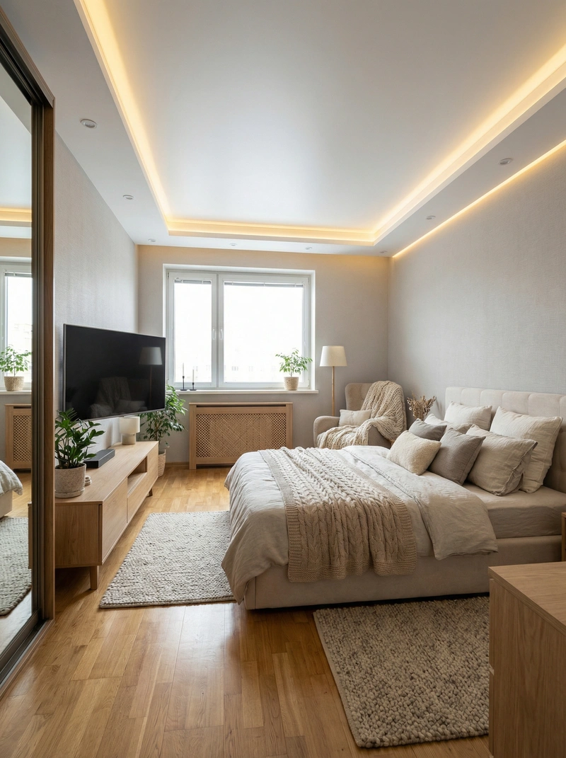 Дизайн интерьера в стиле Хюгге — Спальня от нейросети RoomGPT