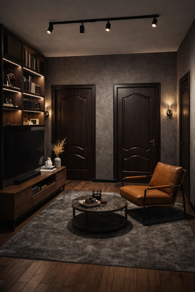 Дизайн интерьера в стиле Лофт — Гостиная от нейросети RoomGPT