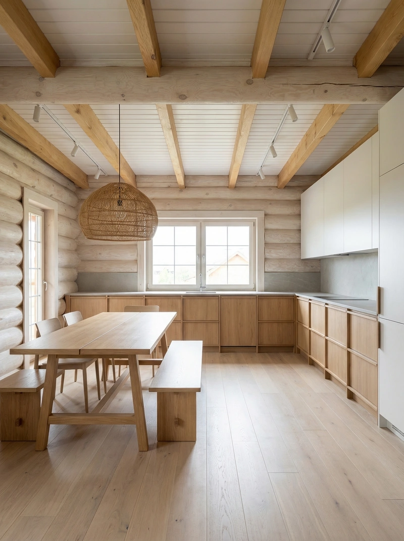 Дизайн кухни в стиле Japandi — фото интерьера от нейросети RoomGPT