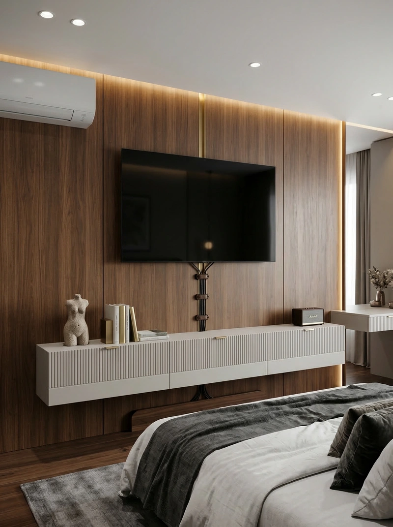 Дизайн интерьера в стиле Контемпорари — Спальня от нейросети RoomGPT