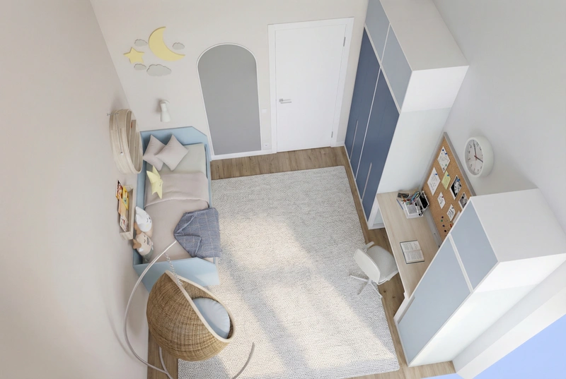 Дизайн интерьера в стиле Сканди — Детская от нейросети RoomGPT