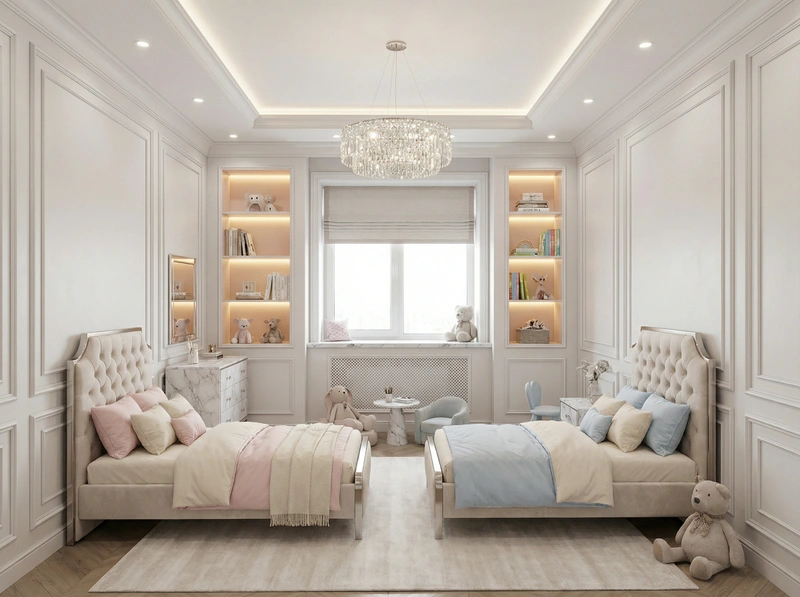 Дизайн детской в стиле Классика — фото интерьера от нейросети RoomGPT