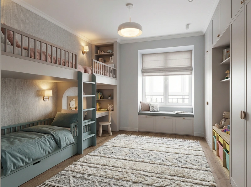 Дизайн интерьера в стиле Контемпорари — Детская от нейросети RoomGPT