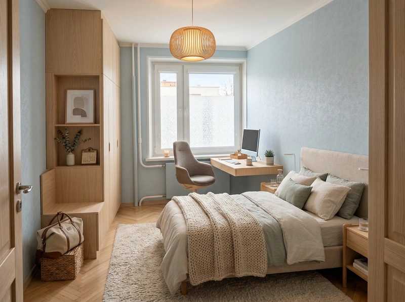 Дизайн интерьера в стиле Хюгге — Спальня от нейросети RoomGPT