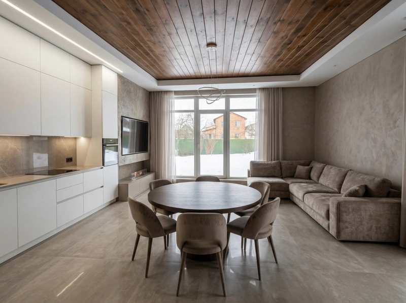 Дизайн кухни в стиле Контемпорари — фото интерьера от нейросети RoomGPT