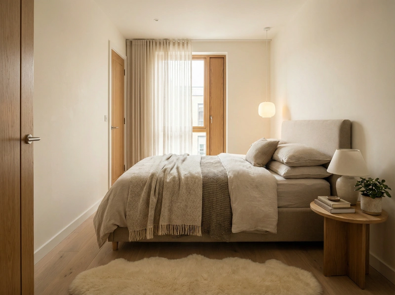 Дизайн интерьера в стиле Хюгге — Спальня от нейросети RoomGPT