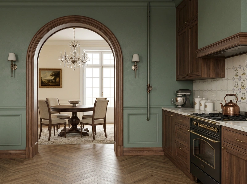 Дизайн интерьера в стиле Классика — Кухня от нейросети RoomGPT