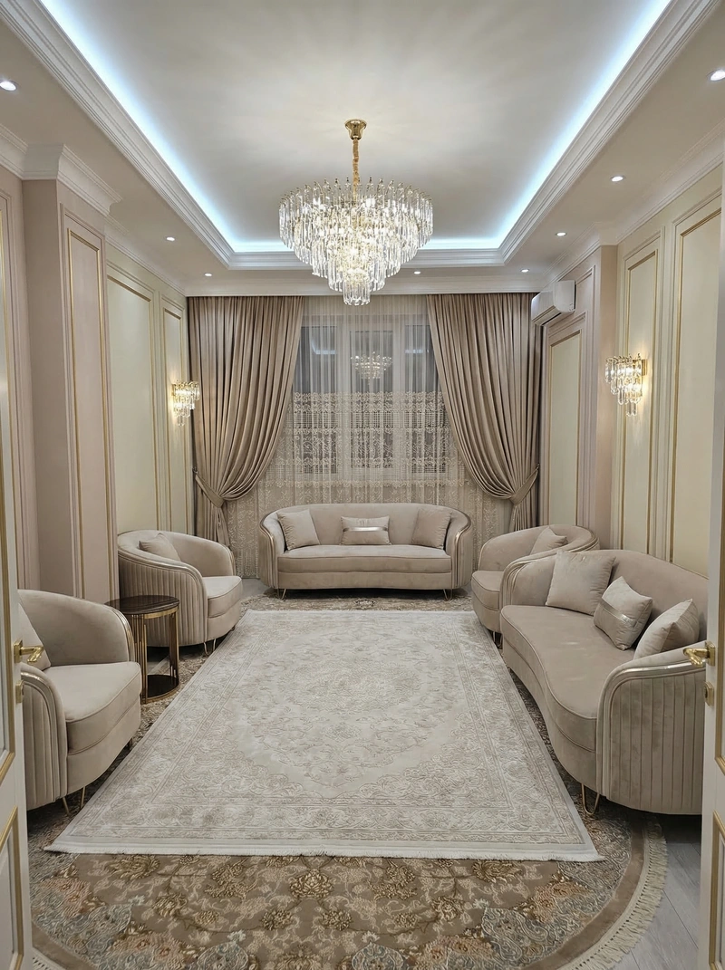 Дизайн интерьера в стиле Неоклассика — Гостиная от нейросети RoomGPT