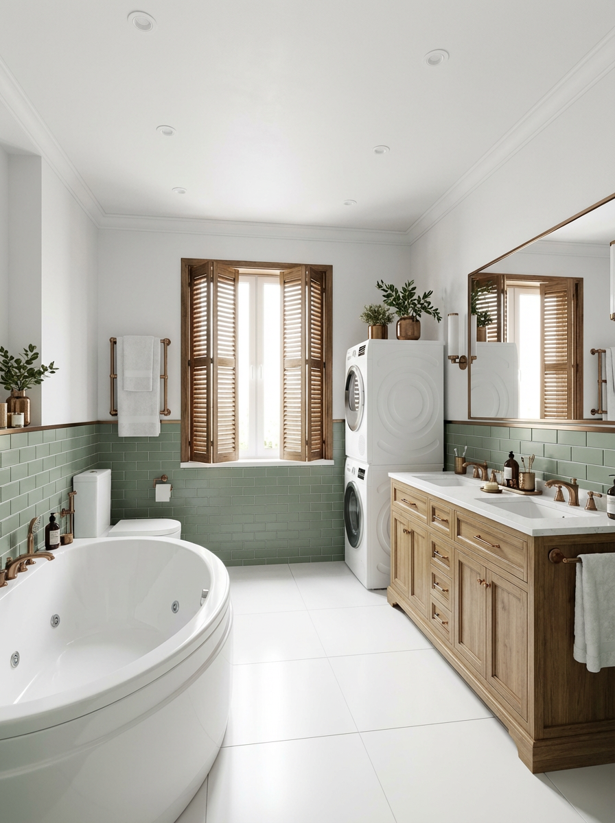 Дизайн ванной в стиле Британский — фото интерьера от нейросети RoomGPT