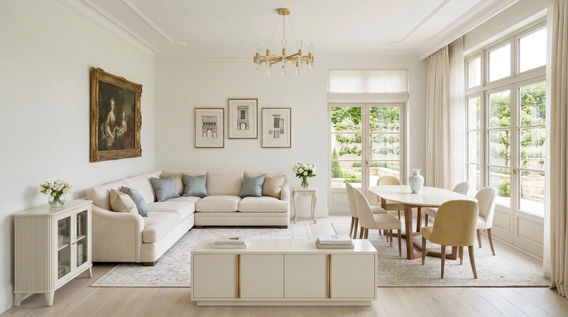 Дизайн интерьера в стиле Классика — Гостиная от нейросети RoomGPT