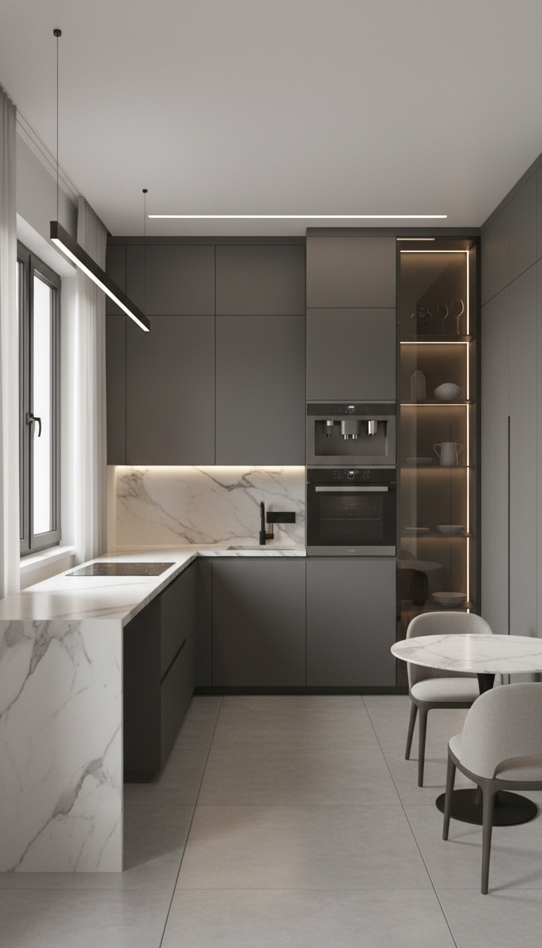 Дизайн кухни в стиле Минимализм — фото интерьера от нейросети RoomGPT