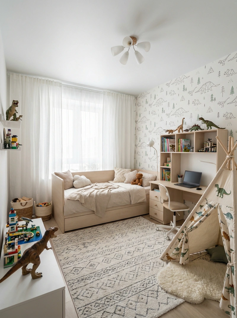 Дизайн интерьера в стиле Хюгге — Детская от нейросети RoomGPT