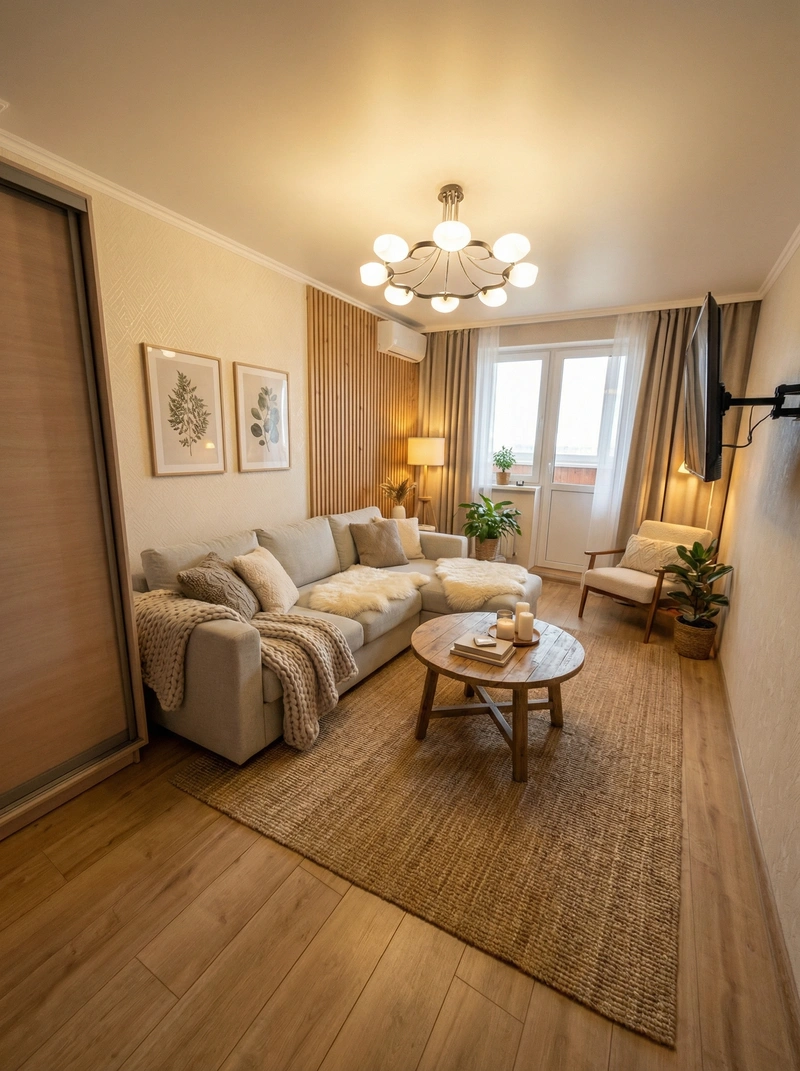 Дизайн интерьера в стиле Хюгге — Спальня от нейросети RoomGPT