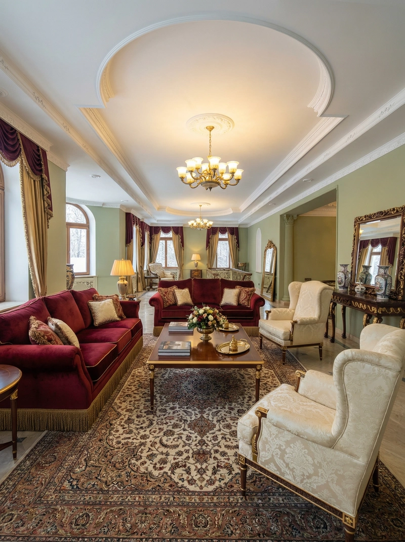 Дизайн интерьера в стиле Классика — Гостиная от нейросети RoomGPT