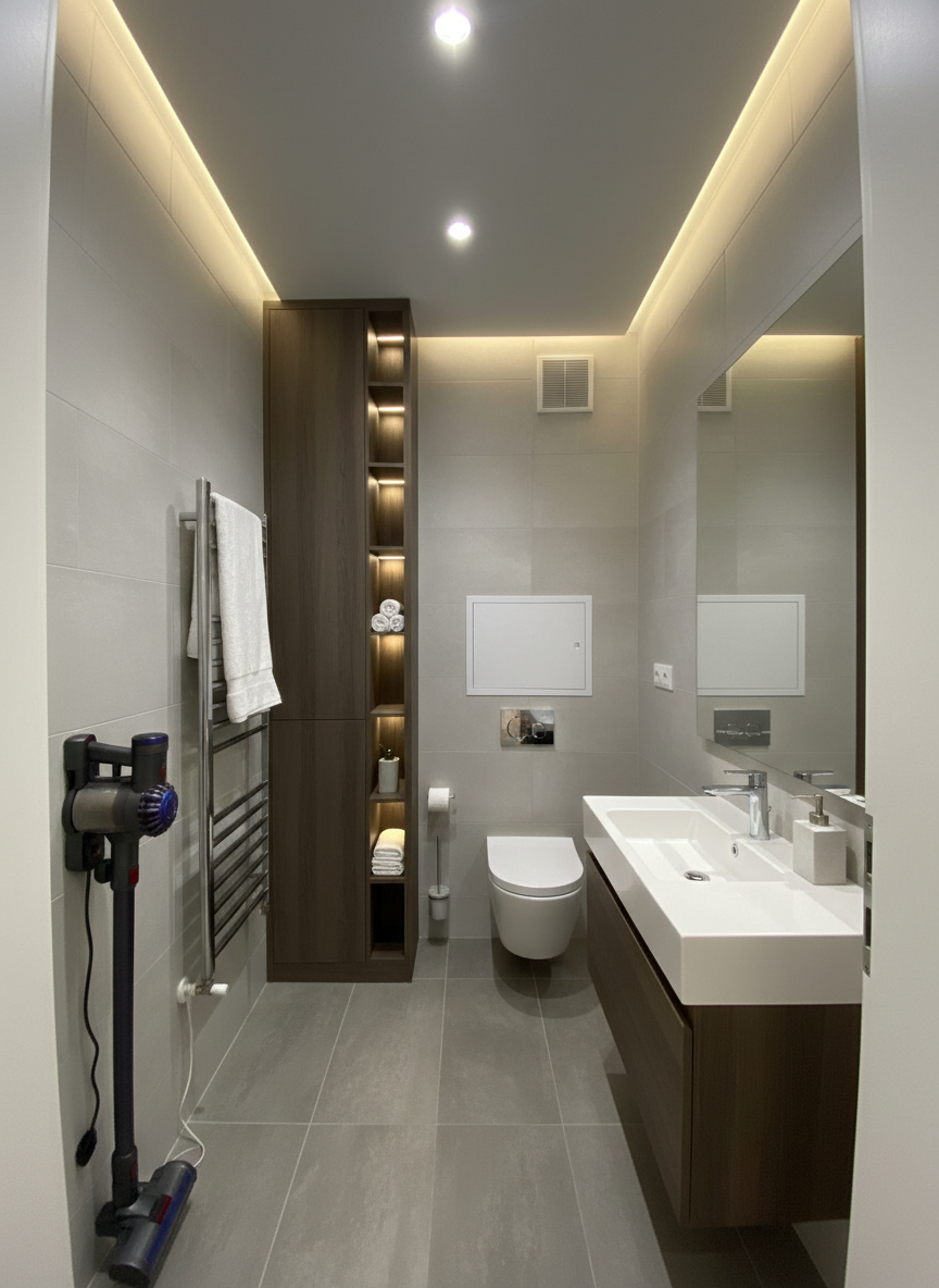 Дизайн ванной в стиле Минимализм — фото интерьера от нейросети RoomGPT