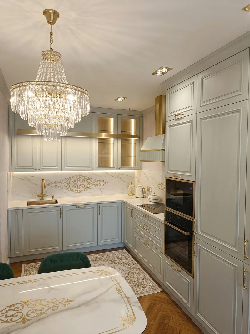 Дизайн кухни в стиле Неоклассика — фото интерьера от нейросети RoomGPT