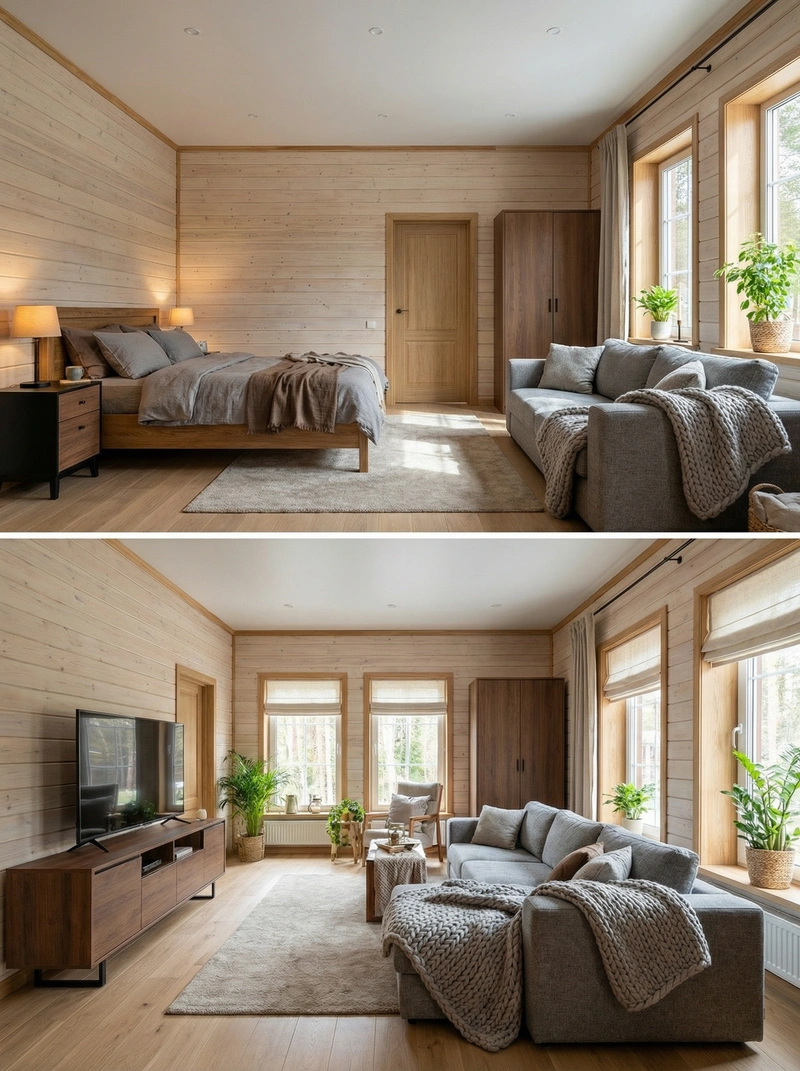 Дизайн интерьера в стиле Хюгге — Гостиная от нейросети RoomGPT