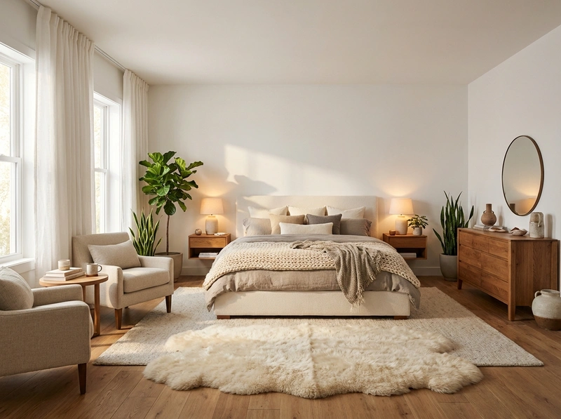 Дизайн интерьера в стиле Хюгге — Спальня от нейросети RoomGPT