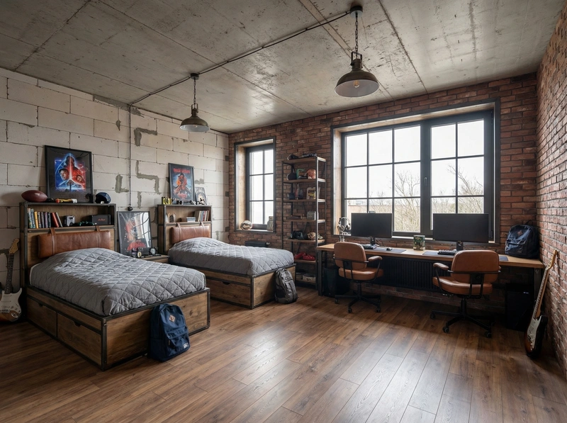 Дизайн интерьера в стиле Лофт — Кухня от нейросети RoomGPT