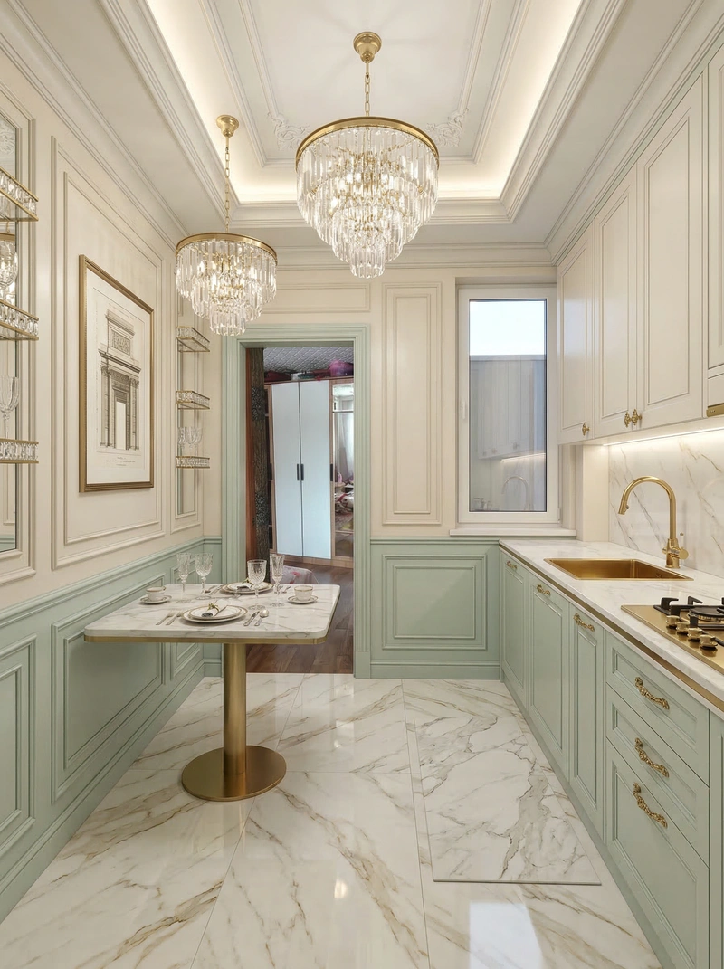 Дизайн кухни в стиле Неоклассика — фото интерьера от нейросети RoomGPT