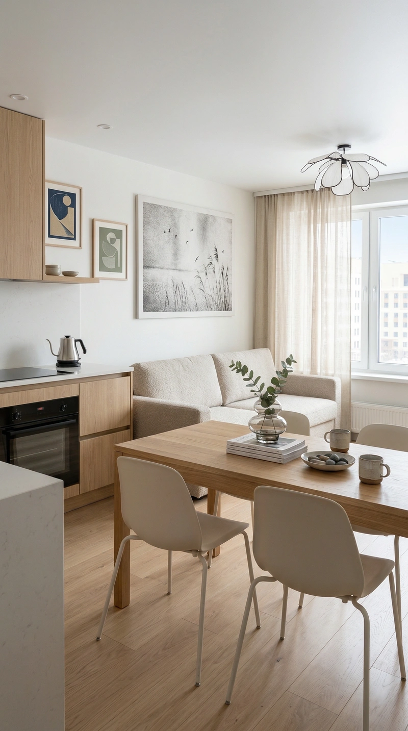 Дизайн интерьера в стиле Сканди — Гостиная от нейросети RoomGPT