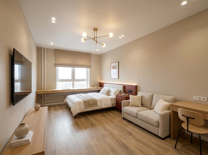 Дизайн интерьера в стиле Минимализм — Гостиная от нейросети RoomGPT