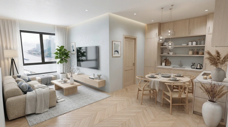 Дизайн интерьера в стиле Сканди — Гостиная от нейросети RoomGPT