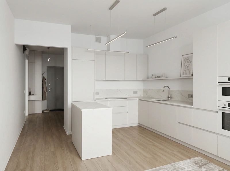 Дизайн интерьера в стиле Минимализм — Кухня от нейросети RoomGPT