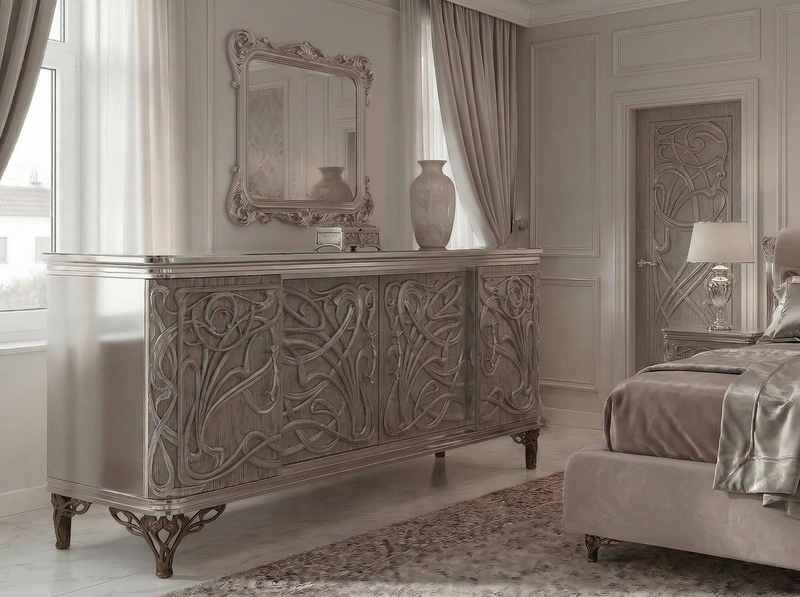 Дизайн спальни в стиле Классика — фото интерьера от нейросети RoomGPT