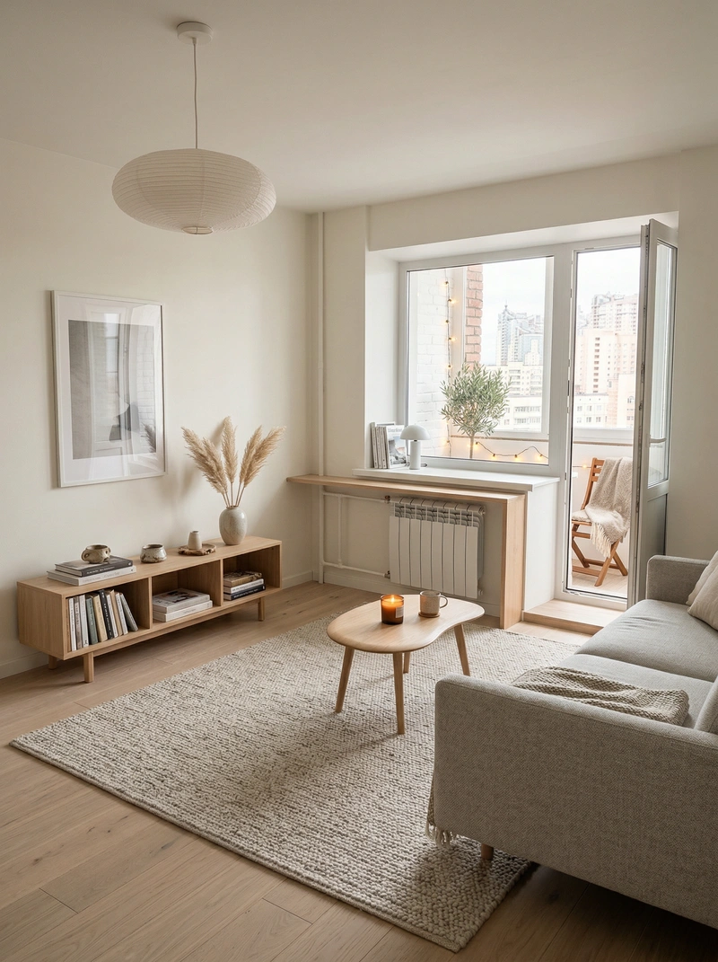 Дизайн интерьера в стиле Хюгге — Гостиная от нейросети RoomGPT