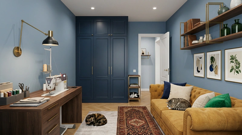 Дизайн интерьера в стиле Классика — Кабинет от нейросети RoomGPT