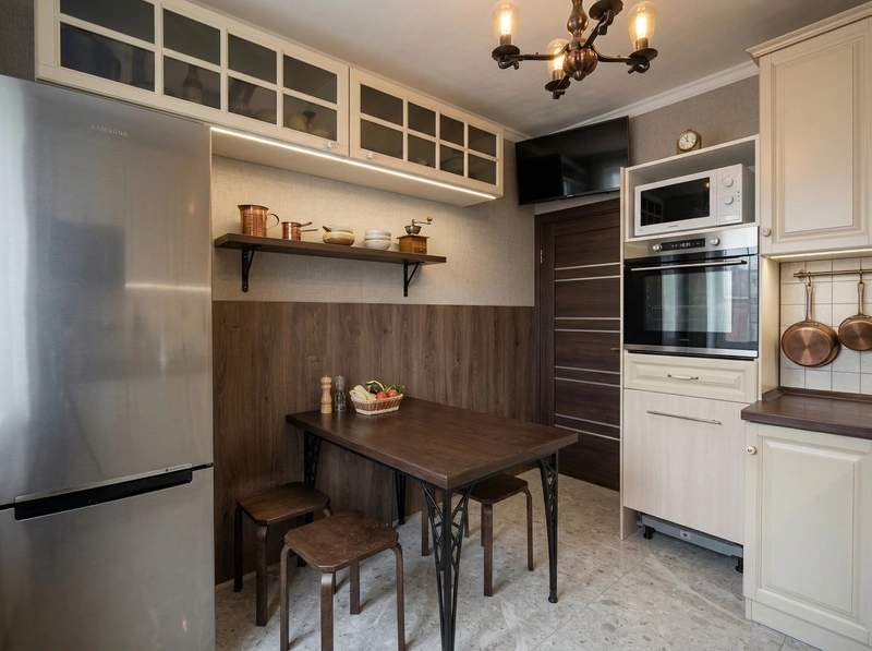 Дизайн кухни в стиле Классика — фото интерьера от нейросети RoomGPT