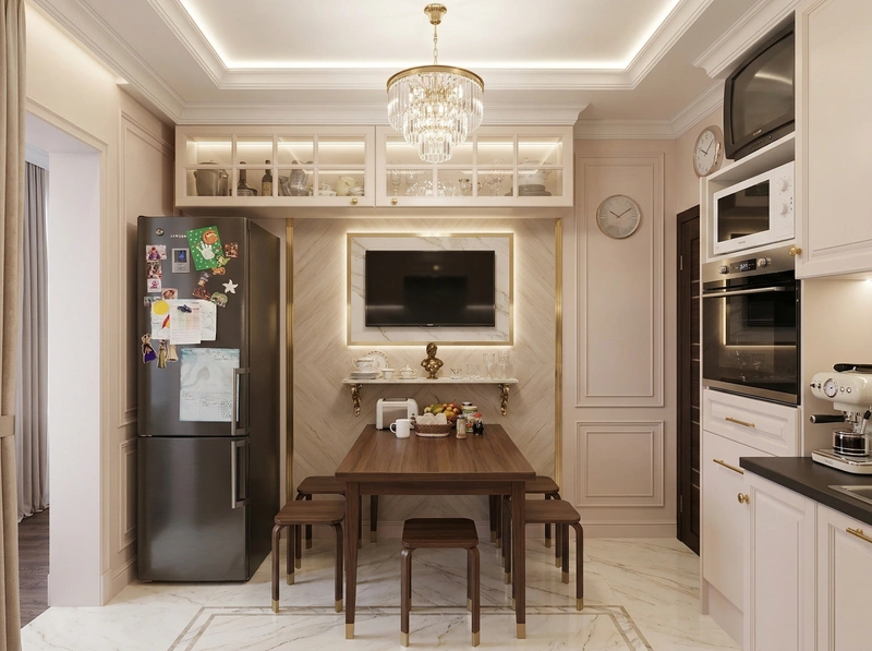 Дизайн кухни в стиле Неоклассика — фото интерьера от нейросети RoomGPT