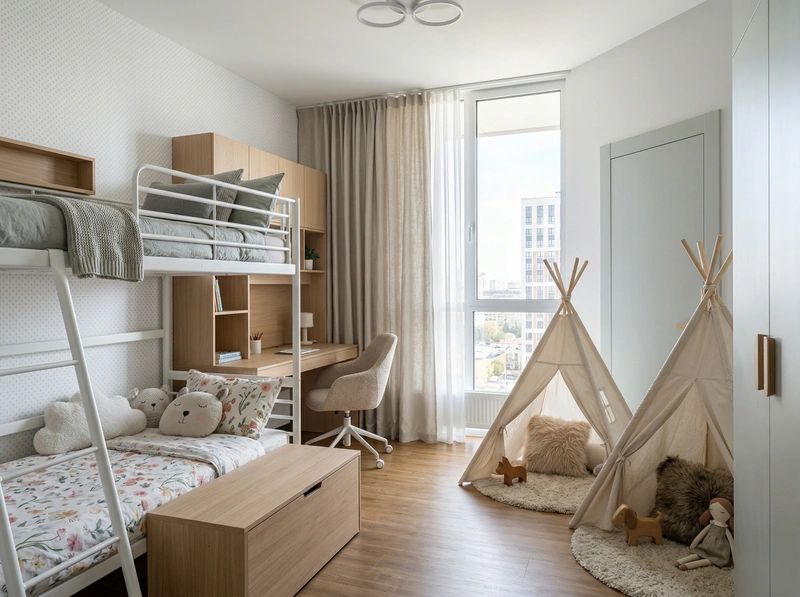 Дизайн детской в стиле Хюгге — фото интерьера от нейросети RoomGPT