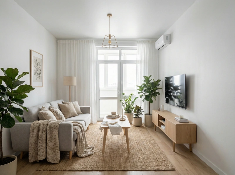 Дизайн интерьера в стиле Хюгге — Гостиная от нейросети RoomGPT