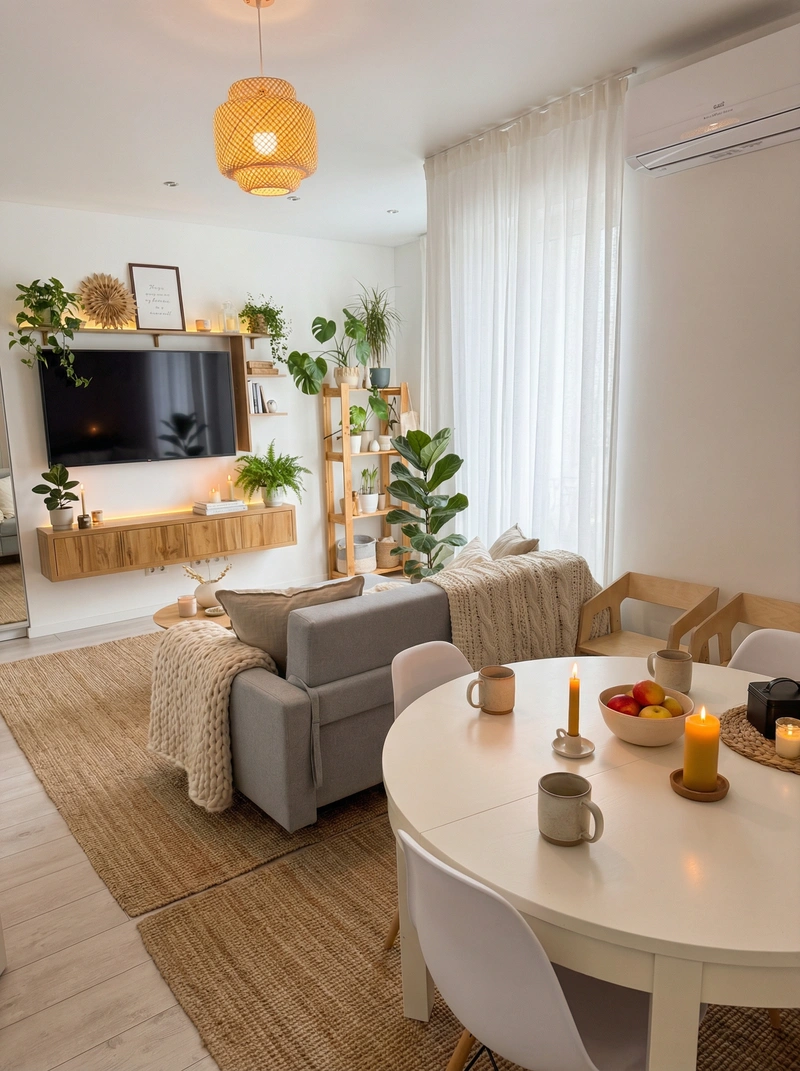 Дизайн интерьера в стиле Хюгге — Гостиная от нейросети RoomGPT