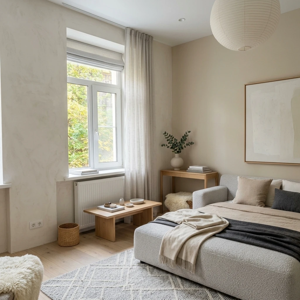 Дизайн гостиной в стиле Сканди — фото интерьера от нейросети RoomGPT
