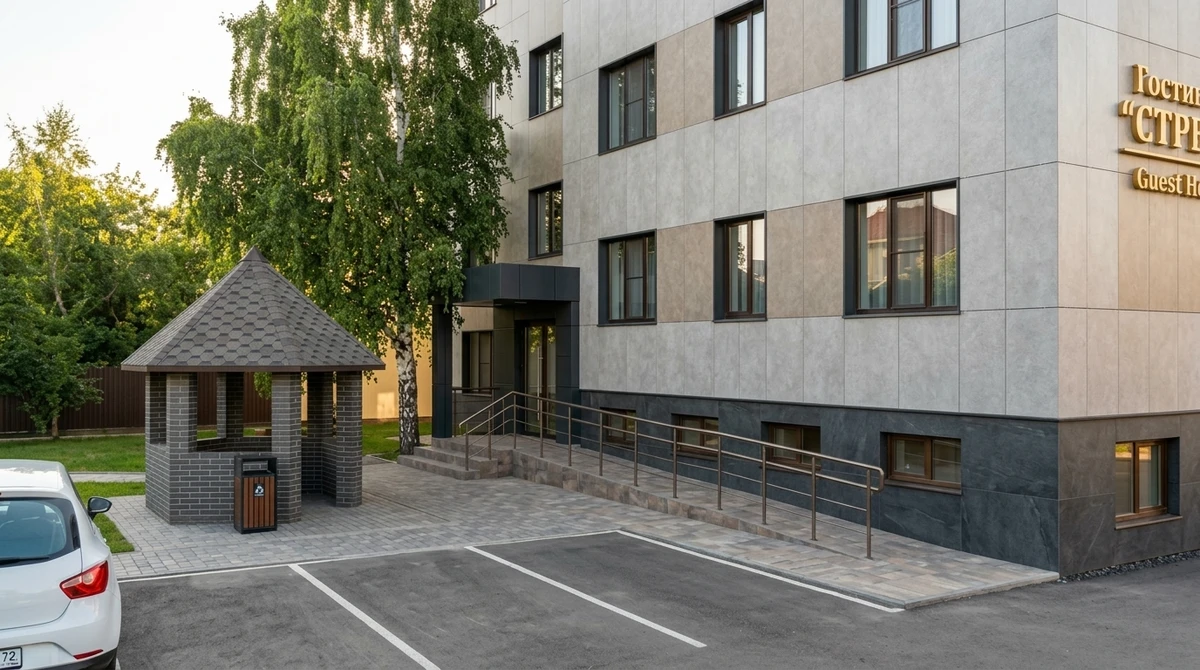 Дизайн фасада в стиле Контемпорари — фото фасада от нейросети RoomGPT