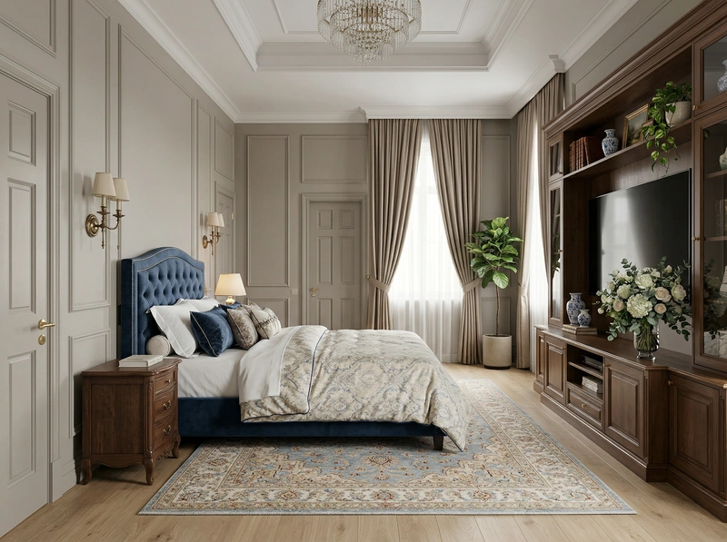 Дизайн интерьера в стиле Классика — Спальня от нейросети RoomGPT
