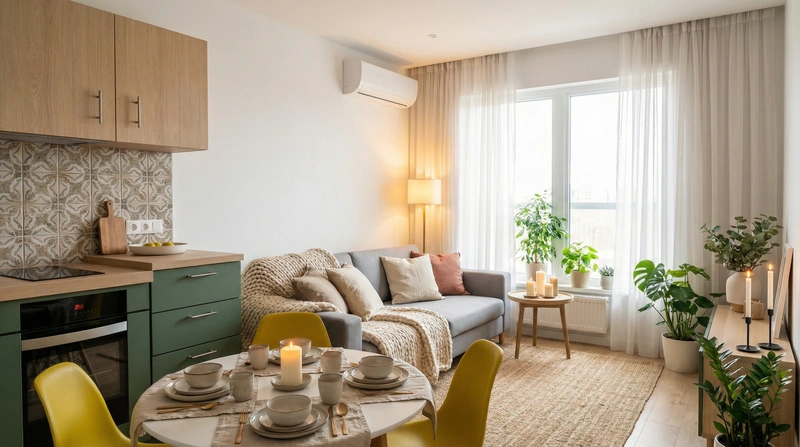 Дизайн интерьера в стиле Хюгге — Гостиная от нейросети RoomGPT