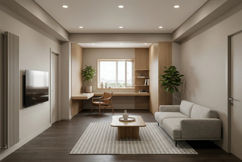 Дизайн гостиной в стиле Сканди — фото интерьера от нейросети RoomGPT