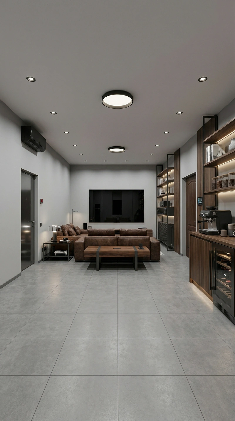 Дизайн гостиной в стиле Блэктэк — фото интерьера от нейросети RoomGPT