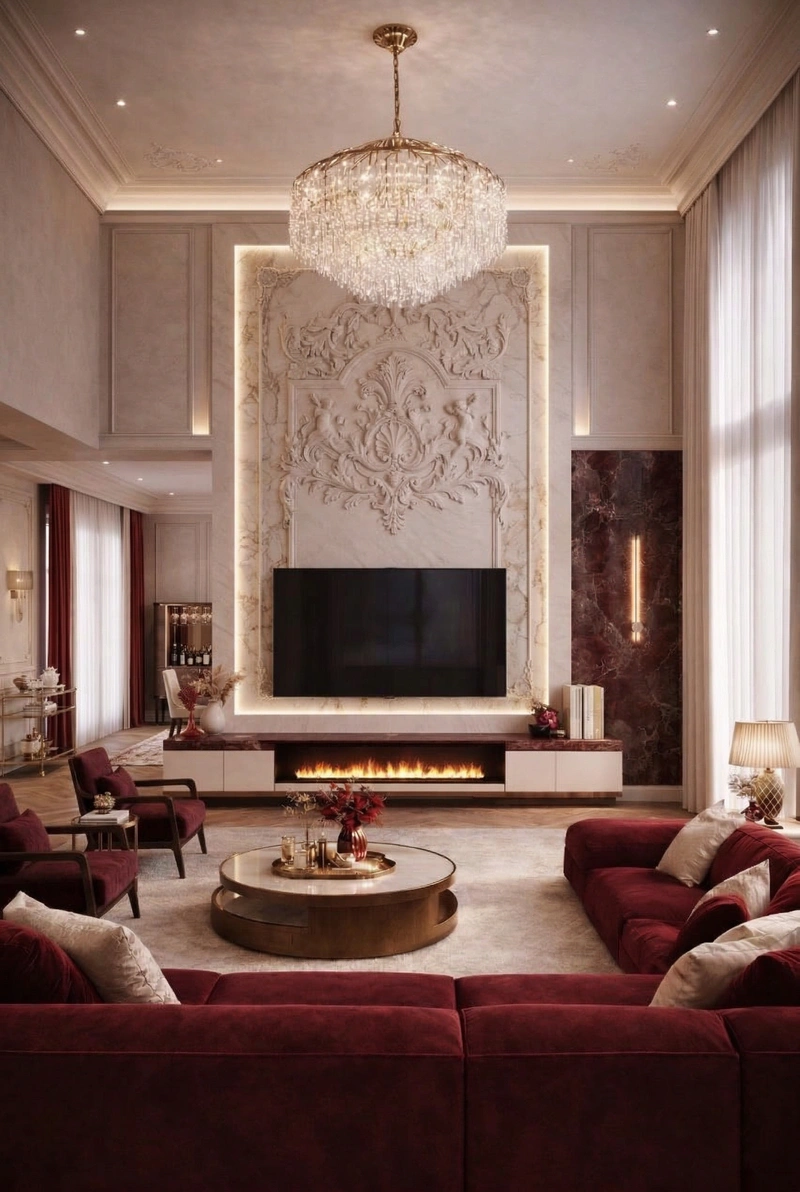 Дизайн интерьера в стиле Классика — Гостиная от нейросети RoomGPT